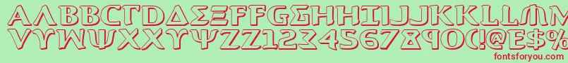 Aegis13D Font – Red Fonts on Green Background