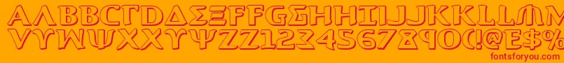 Aegis13D Font – Red Fonts on Orange Background