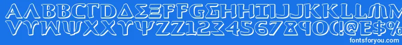 Aegis13D Font – White Fonts on Blue Background