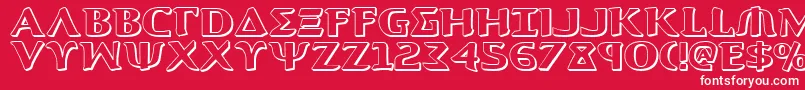 Aegis13D Font – White Fonts on Red Background