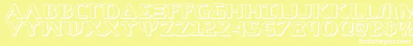 Aegis13D Font – White Fonts on Yellow Background