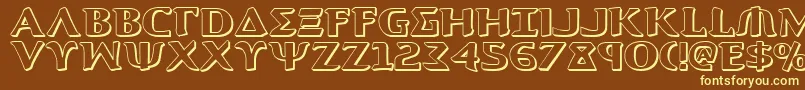 Aegis13D-fontti – keltaiset fontit ruskealla taustalla
