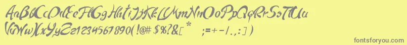 Andriko Font – Gray Fonts on Yellow Background
