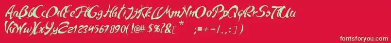 Andriko Font – Green Fonts on Red Background