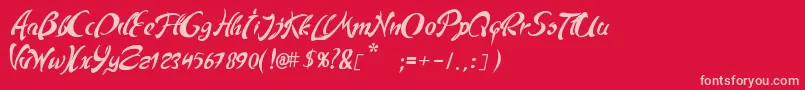 Andriko Font – Pink Fonts on Red Background