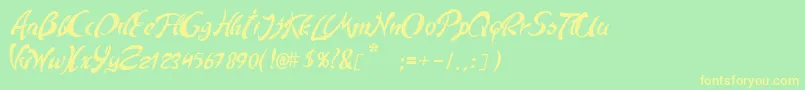 Andriko Font – Yellow Fonts on Green Background
