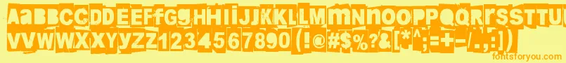 Blankblizzkrieg Font – Orange Fonts on Yellow Background