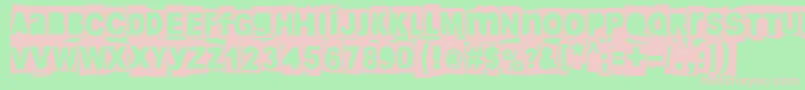 Fonte Blankblizzkrieg – fontes rosa em um fundo verde