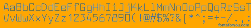 LarabiefontRg-Schriftart – Blaue Schriften auf orangefarbenem Hintergrund