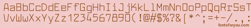 フォントLarabiefontRg – ピンクの背景に茶色のフォント