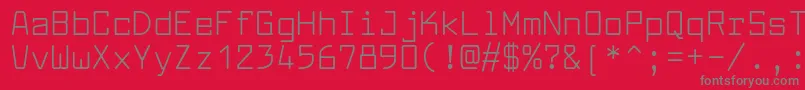 フォントLarabiefontRg – 赤い背景に灰色の文字