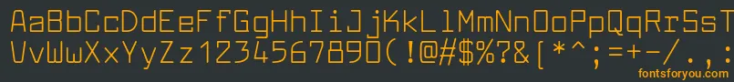 フォントLarabiefontRg – 黒い背景にオレンジの文字