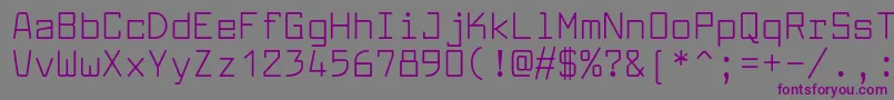 フォントLarabiefontRg – 紫色のフォント、灰色の背景