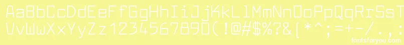 LarabiefontRg-Schriftart – Weiße Schriften auf gelbem Hintergrund