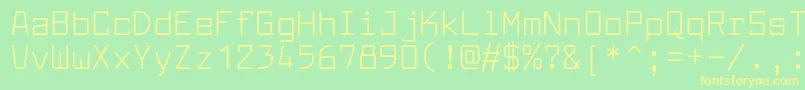 フォントLarabiefontRg – 黄色の文字が緑の背景にあります