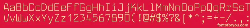 Czcionka LarabiefontRg – żółte czcionki na czerwonym tle