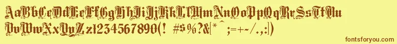 Middst Font – Brown Fonts on Yellow Background