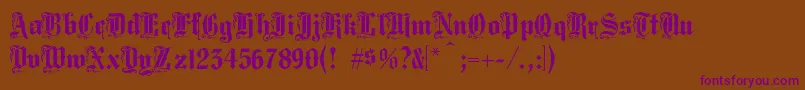 Middst Font – Purple Fonts on Brown Background