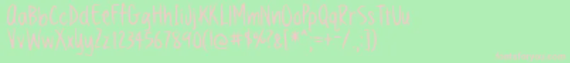 VanillaTwilight Font – Pink Fonts on Green Background