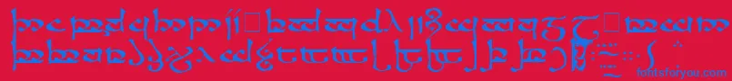 RsmoromaMedium Font – Blue Fonts on Red Background