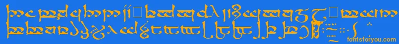 RsmoromaMedium Font – Orange Fonts on Blue Background