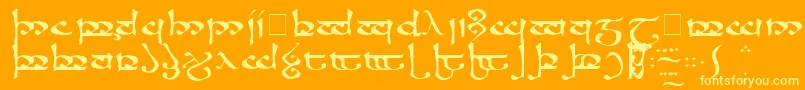 RsmoromaMedium Font – Yellow Fonts on Orange Background