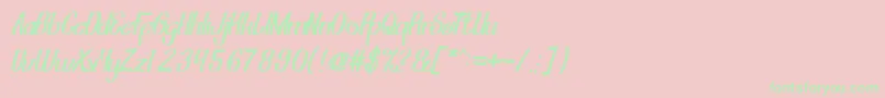 ShiningPearl Font – Green Fonts on Pink Background