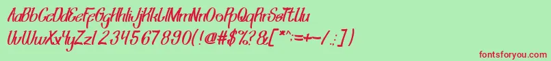 ShiningPearl Font – Red Fonts on Green Background