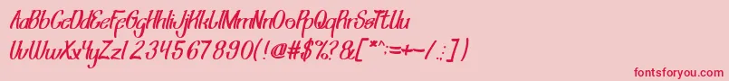 ShiningPearl Font – Red Fonts on Pink Background