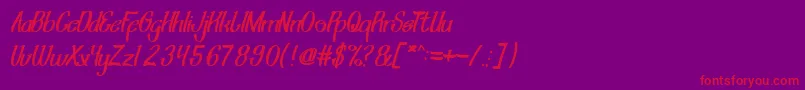 ShiningPearl Font – Red Fonts on Purple Background