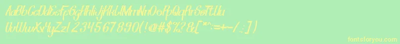 ShiningPearl Font – Yellow Fonts on Green Background