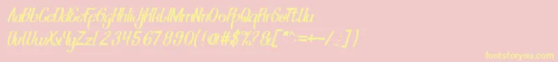 ShiningPearl Font – Yellow Fonts on Pink Background