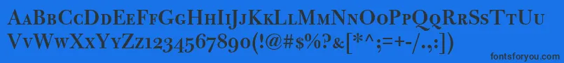 フォントBulmerMtSemiboldSc – 黒い文字の青い背景