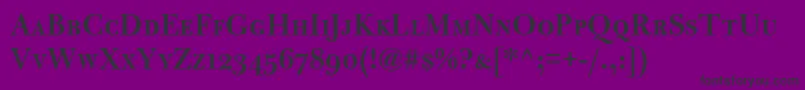 フォントBulmerMtSemiboldSc – 紫の背景に黒い文字