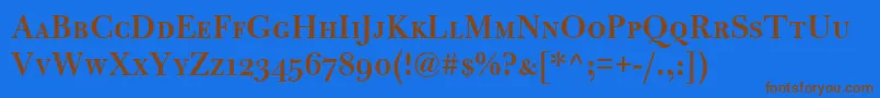 BulmerMtSemiboldSc Font – Brown Fonts on Blue Background