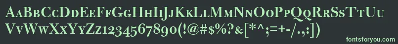 フォントBulmerMtSemiboldSc – 黒い背景に緑の文字