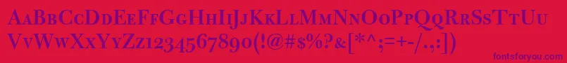 BulmerMtSemiboldSc Font – Purple Fonts on Red Background