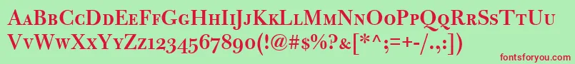 BulmerMtSemiboldSc-Schriftart – Rote Schriften auf grünem Hintergrund