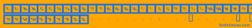 Bigftcp Font – Blue Fonts on Orange Background