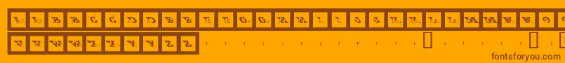Bigftcp Font – Brown Fonts on Orange Background
