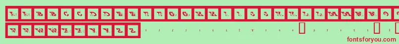 フォントBigftcp – 赤い文字の緑の背景