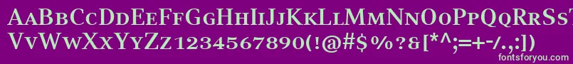 CompatilTextLtComBoldSmallCaps Font – Green Fonts on Purple Background