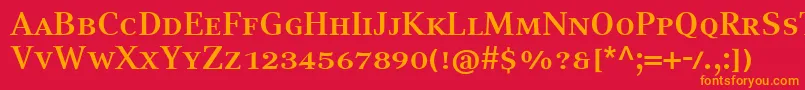 CompatilTextLtComBoldSmallCaps Font – Orange Fonts on Red Background