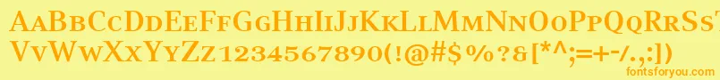 CompatilTextLtComBoldSmallCaps Font – Orange Fonts on Yellow Background