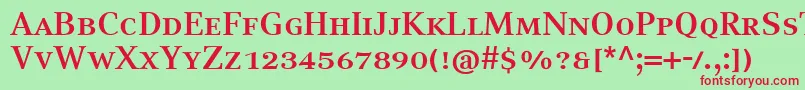 CompatilTextLtComBoldSmallCaps Font – Red Fonts on Green Background