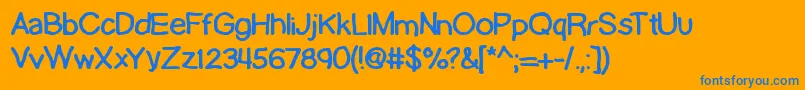 LamebrainBrk Font – Blue Fonts on Orange Background