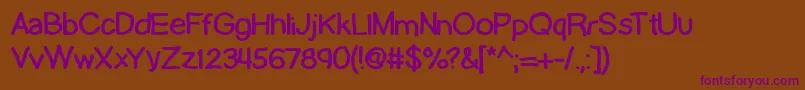 LamebrainBrk Font – Purple Fonts on Brown Background