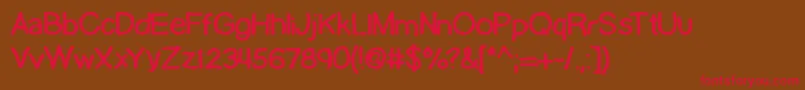 フォントLamebrainBrk – 赤い文字が茶色の背景にあります。