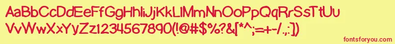 LamebrainBrk Font – Red Fonts on Yellow Background