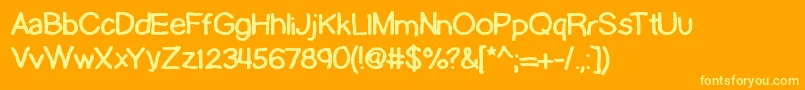LamebrainBrk Font – Yellow Fonts on Orange Background